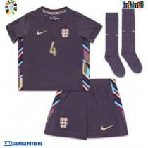 Camisa de Futebol Inglaterra Declan Rice #4 Equipamento Secundário Infantil Europeu 2024 Manga Curta (+ Calças curtas)